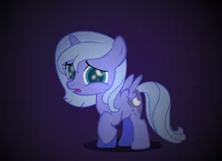 Size: 550x400 | Tagged: artist:lunabotic, derpibooru import, filly, princess luna, sad, safe, solo, woona