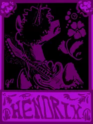 Size: 1216x1624 | Tagged: 60s, artist:fartha, classic rock ponies, derpibooru import, guitar, jimi hendrix, jimi hendrix experience, ponified, safe, woodstock