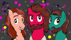 Size: 1216x687 | Tagged: source needed, safe, artist:fartha, derpibooru import, ponified, earth pony, pony, barry gibb, bee gees, beegees, disco, male, maurice gibb, robin gibb, stallion, trio