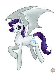 Size: 600x800 | Tagged: safe, artist:norang94, derpibooru import, rarity, alicorn, bat pony, bat pony alicorn, pony, alicornified, bat ponified, fangs, female, mare, race swap, raribat, raricorn, simple background, solo, spread wings, transparent background, wings