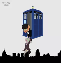 Size: 881x907 | Tagged: artist:sasukex125, derpibooru import, doctor who, eleventh doctor, london, matt smith, patrick troughton, pointy ponies, safe, second doctor, skyline, tardis