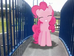 Size: 2592x1944 | Tagged: artist:tokkazutara1164, artist:xpesifeindx, derpibooru import, irl, photo, pinkie pie, playground, ponies in real life, safe, shadow, solo, vector