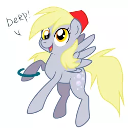 Size: 1024x1024 | Tagged: safe, artist:mirtash, derpibooru import, derpy hooves, pegasus, pony, female, fez, hat, mare, rcf community, simple background, solo, white background
