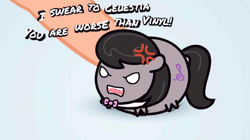 Size: 600x336 | Tagged: safe, artist:4as, derpibooru import, octavia melody, earth pony, human, pony, angry, animated, blob, chibi, chubbie, cross-popping veins, cute, dialogue, female, flash, furious, game, implied vinyl scratch, link, madorable, mare, neck bow, necktie, offscreen character, offscreen human, open mouth, poking, tavibetes, touch