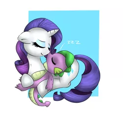 Size: 6500x6000 | Tagged: safe, artist:wickedsilly, derpibooru import, rarity, spike, absurd resolution, female, male, shipping, sparity, spikelove, straight, zzz