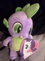 Size: 240x320 | Tagged: safe, derpibooru import, rarity, spike, build-a-bear, female, irl, male, photo, plushie, shipping, sparity, spike plushie, straight