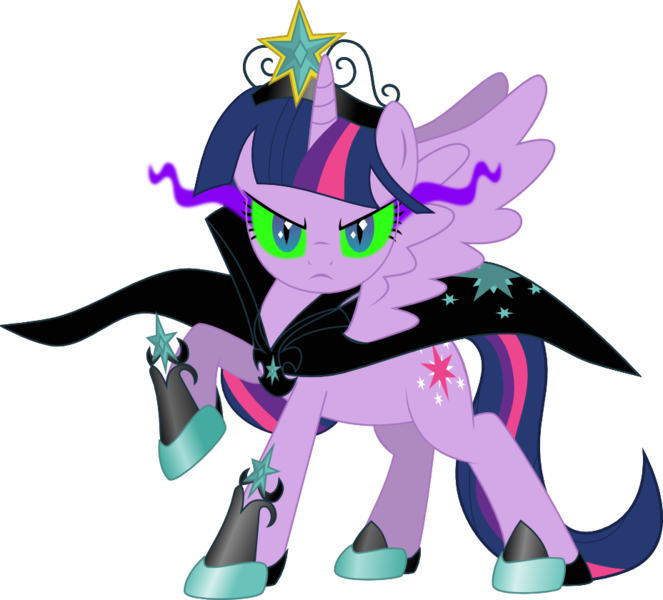 Size: 928x840 | Tagged: safe, artist:kaylathehedgehog, derpibooru import, twilight sparkle, twilight sparkle (alicorn), oc, oc:twivine sparkle, alicorn, pony, corrupted, corrupted twilight sparkle, female, mare, simple background, solo, sombra eyes, transparent background, twivine sparkle, vector