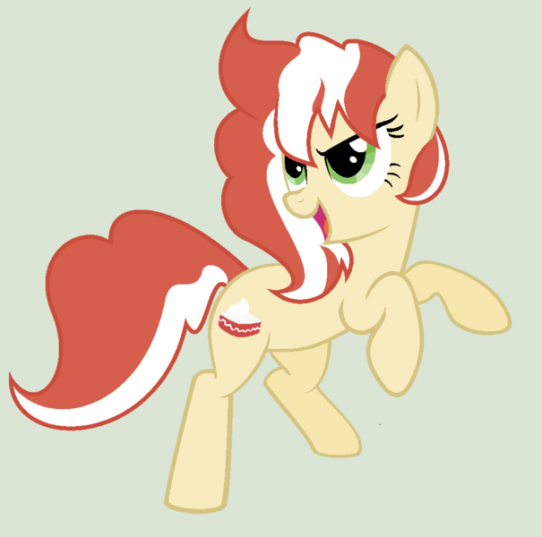 Size: 1024x1016 | Tagged: safe, artist:unoriginai, derpibooru import, oc, oc:velvet cake, unofficial characters only, earth pony, pony, goddamnit unoriginai, offspring, parent:pound cake, parent:pumpkin cake, parents:cakecest, product of incest, simple background, solo