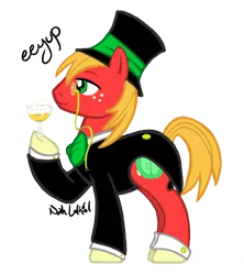 Size: 576x648 | Tagged: safe, artist:beefcrow, derpibooru import, big macintosh, earth pony, pony, hat, male, monocle, solo, stallion, top hat