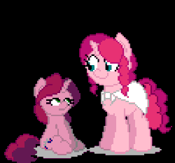 Size: 450x420 | Tagged: animated, black background, blinking, boop, derpibooru import, extreme speed animation, mlpg, oc, oc:gloomy, oc:marker pony, open mouth, pixel art, safe, scrunchy face, simple background, sitting, smiling, unofficial characters only