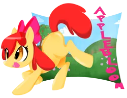 Size: 3300x2550 | Tagged: apple bloom, artist:geekoflove, derpibooru import, field, safe, solo, tree