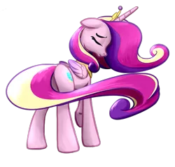 Size: 709x679 | Tagged: safe, artist:nadnerbd, derpibooru import, princess cadance, alicorn, pony, butt, eyes closed, female, mare, plot, simple background, solo, transparent background