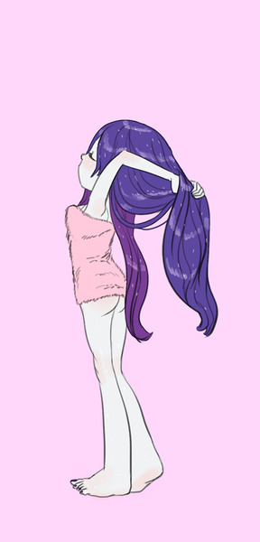 Size: 540x1125 | Tagged: suggestive, artist:carnifex, derpibooru import, rarity, equestria girls, alternate hairstyle, ass, breasts, female, nail polish, nudity, solo, towel, wet hair