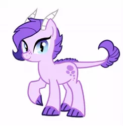 Size: 556x569 | Tagged: safe, artist:kianamai, derpibooru import, oc, oc:crystal clarity, unofficial characters only, dracony, hybrid, pony, kilalaverse, female, freckles, horns, interspecies offspring, mare, next generation, offspring, parent:rarity, parent:spike, parents:sparity, simple background, solo, white background