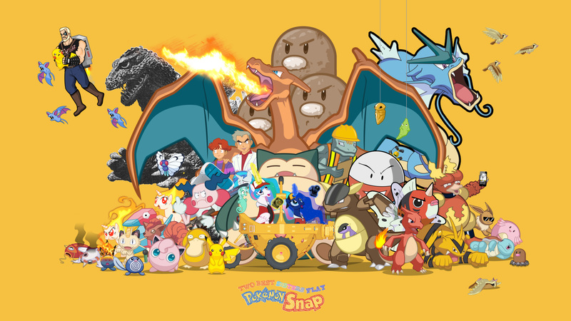 Size: 3000x1688 | Tagged: artist:2snacks, butterfree, chansey, charizard, charmeleon, crossover, derpibooru import, diglett, draw me like one of your french girls, dugtrio, eevee, electabuzz, electrode, godzilla, godzilla (series), goldeen, gyarados, jigglypuff, kaiju, kakuna, kangaskhan, lyra heartstrings, machoke, magikarp, magmar, mane of fire, medabots, meowth, metabee, metapod, mr. mime, oddish, pidgey, pikachu, pokémon, pokémon snap, poliwag, porygon, princess celestia, princess luna, professor oak, psyduck, rapidash, rapidash twilight, seaking, sea pony, seapony lyra, snorlax, squirtle, suggestive, sunglasses, todd snap, twilight sparkle, two best friends play, two best sisters play, vinyl scratch, vulpix, wall of tags, wallpaper, zubat