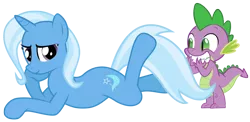 Size: 1290x630 | Tagged: artist:titanium-pony, derpibooru import, eyes on the prize, female, male, safe, shipping, spike, spixie, straight, trixie