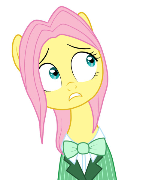 Size: 1300x1604 | Tagged: safe, artist:hudoyjnik, artist:synch-anon, derpibooru import, fluttershy, bowtie, butterscotch, rule 63, simple background, solo, transparent background, vector