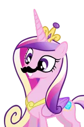 Size: 900x1350 | Tagged: safe, derpibooru import, princess cadance, alicorn, pony, moustache, moustache edit, solo