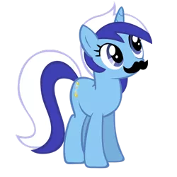 Size: 900x900 | Tagged: death stare, derpibooru import, minuette, moustache, moustache edit, safe, solo