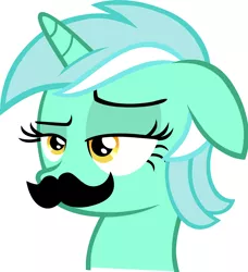 Size: 4464x4888 | Tagged: absurd resolution, derpibooru import, lyra heartstrings, moustache, moustache edit, safe, simple background, solo, vector, white background