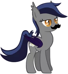 Size: 4611x5000 | Tagged: safe, derpibooru import, oc, oc:echo, unofficial characters only, bat pony, pony, absurd resolution, moustache, moustache edit, simple background, solo, transparent background, vector