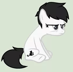 Size: 379x373 | Tagged: safe, artist:unoriginai, derpibooru import, oc, oc:jinx, unofficial characters only, cat, earth pony, pony, black and white, female, grayscale, mare, solo