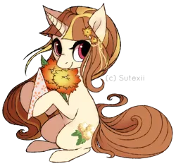 Size: 2666x2504 | Tagged: safe, artist:sutexii, derpibooru import, oc, unofficial characters only, pony, unicorn, female, flower, mare, solo