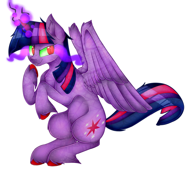 Size: 3500x3300 | Tagged: safe, artist:shyshyoctavia, derpibooru import, twilight sparkle, twilight sparkle (alicorn), alicorn, pony, corrupted, corrupted twilight sparkle, dark magic, female, magic, mare, simple background, solo, sombra eyes, transparent background, unshorn fetlocks