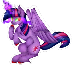 Size: 3500x3300 | Tagged: safe, artist:shyshyoctavia, derpibooru import, twilight sparkle, twilight sparkle (alicorn), alicorn, pony, corrupted, corrupted twilight sparkle, dark magic, female, magic, mare, simple background, solo, sombra eyes, transparent background, unshorn fetlocks