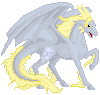 Size: 100x95 | Tagged: artist needed, derpibooru import, derpy hooves, dragon, dragon cave, dragonified, horse, horse dragon, pixel art, recolor, safe, solo, species swap, sprite