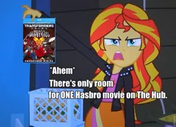 Size: 800x578 | Tagged: safe, derpibooru import, sunset shimmer, equestria girls, exploitable meme, meme, osman, predacons rising, sunset is disgusted, transformers, transformers prime