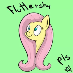 Size: 1000x1000 | Tagged: ask-winged-shine, cute, derpibooru import, fluttershy, gooby pls, head, pls, portrait, safe, simple background, smiling, solo