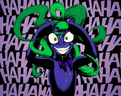 Size: 2130x1683 | Tagged: alternate version, artist:mistermech, batman, creepy, dc comics, derpibooru import, laughing mad, mane-iac, nightmare fuel, origin story, safe, scary, scene parody, solo, terrifying, the joker, the killing joke