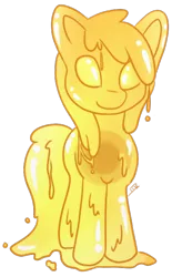 Size: 327x500 | Tagged: artist:kittenation, derpibooru import, dripping, food pony, goo pony, honey, monster mare, oc, oc:sugar drop, original species, safe, slime, solo, unofficial characters only