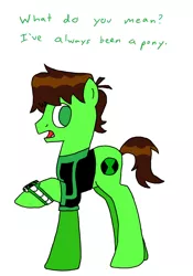 Size: 1085x1549 | Tagged: artist:megaartist923, ask, ben 10, ben 10 omniverse, ben tennyson, derpibooru import, omnitrix, ponified, safe, solo