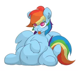 Size: 1315x1193 | Tagged: suggestive, artist:graphenescloset, derpibooru import, rainbow dash, belly button, chubby, fat, female, imminent belly rub, incoming hug, rainblob dash, solo, solo female, tongue out
