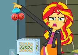 Size: 1016x720 | Tagged: safe, derpibooru import, edit, sunset shimmer, equestria girls, double cherry, exploitable meme, meme, power-up, sunset is disgusted, super mario 3d world, super mario bros.