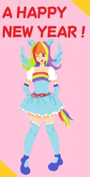 Size: 391x771 | Tagged: artist:shion-fumika, derpibooru import, eared humanization, human, humanized, light skin, rainbow dash, safe, solo, tailed humanization, winged humanization