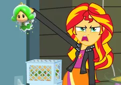 Size: 1016x720 | Tagged: safe, derpibooru import, edit, sunset shimmer, fairy, equestria girls, equestria girls (movie), exploitable meme, fairy princess, fairy wings, green sprixie princess, image, meme, png, sprixie princess, sunset is disgusted, super mario 3d world, super mario bros., wings