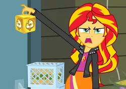 Size: 1016x720 | Tagged: safe, derpibooru import, edit, sunset shimmer, equestria girls, assist block, exploitable meme, meme, solo, sunset is disgusted, super mario 3d land, super mario bros.
