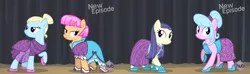 Size: 3237x953 | Tagged: clothes, derpibooru import, dress, fashion, fashion show, rarity takes manehattan, safe, season 4