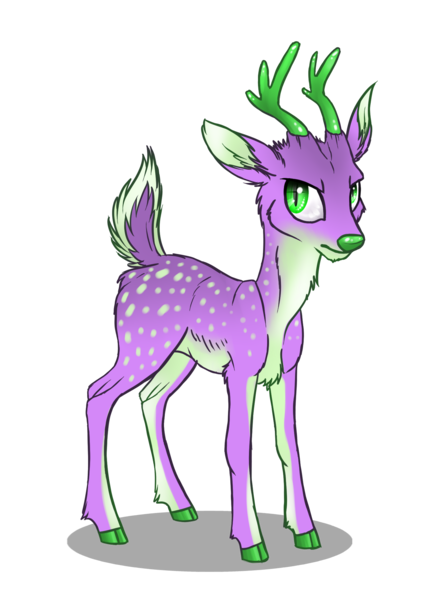 Size: 1495x2124 | Tagged: artist:wolframclaws, be a deer, deer, deerified, fluffy, frown, glare, looking at you, pun, rarity takes manehattan, safe, simple background, slit eyes, solo, species swap, spike, transparent background, unamused, visual pun