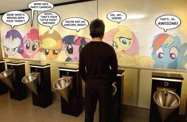 Size: 600x390 | Tagged: applejack, bathroom, derpibooru import, edit, fluttershy, human, irl, irl human, mane six, out of context, photo, pinkie pie, rainbow dash, rarity, safe, toilet, twilight sparkle