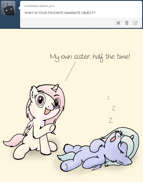 Size: 633x808 | Tagged: artist:arvaus, ask, ask woona and tia, cewestia, cute, derpibooru import, filly, princess celestia, princess luna, safe, sleeping, tumblr, woona