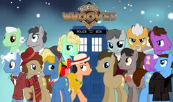 Size: 1366x809 | Tagged: doctor who, doctor whooves, eighth doctor, eleventh doctor, fifth doctor, first doctor, fourth doctor, ninth doctor, safe, second doctor, seventh doctor, sixth doctor, tardis, tenth doctor, third doctor, time turner, twelfth doctor, war doctor