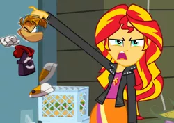 Size: 800x566 | Tagged: safe, derpibooru import, sunset shimmer, equestria girls, exploitable meme, meme, rayman, sunset is disgusted