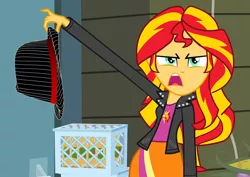 Size: 1016x720 | Tagged: safe, derpibooru import, sunset shimmer, equestria girls, exploitable meme, fedora shaming, hat, meme, solo, sunset is disgusted, trilby