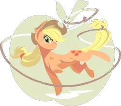Size: 3408x3000 | Tagged: safe, artist:umbravivens, artist:yoh yoshinari, derpibooru import, applejack, earth pony, pony, apple, cowboy hat, cutie mark, female, hat, high res, hooves, lasso, lineless, looking at you, mare, minimalist, simple background, smiling, solo, transparent background, vector