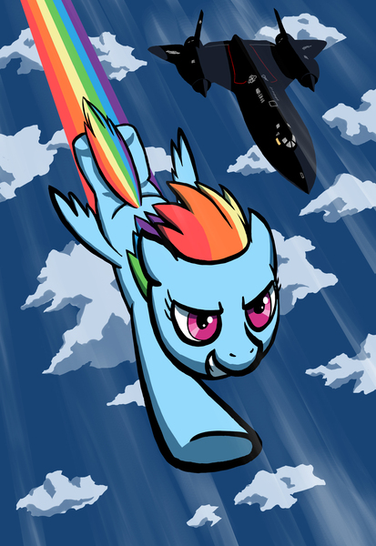 Size: 1314x1910 | Tagged: artist:dannylim86, derpibooru import, flying, plane, rainbow dash, safe, solo, sr-71 blackbird