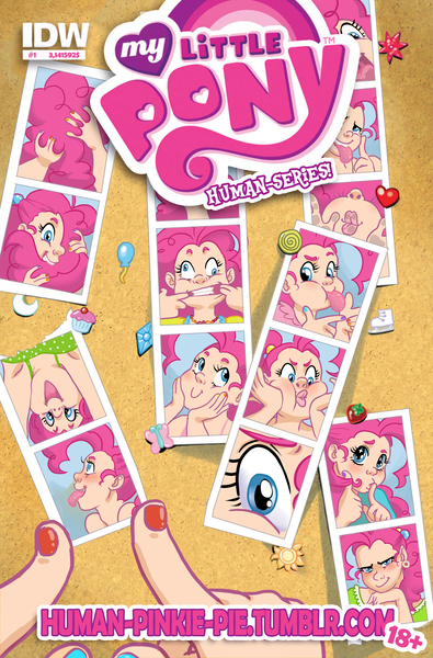 Size: 1976x3000 | Tagged: artist:glasmond, comic cover, derpibooru import, human, humanized, idw, light skin, parody, pinkie pie, safe